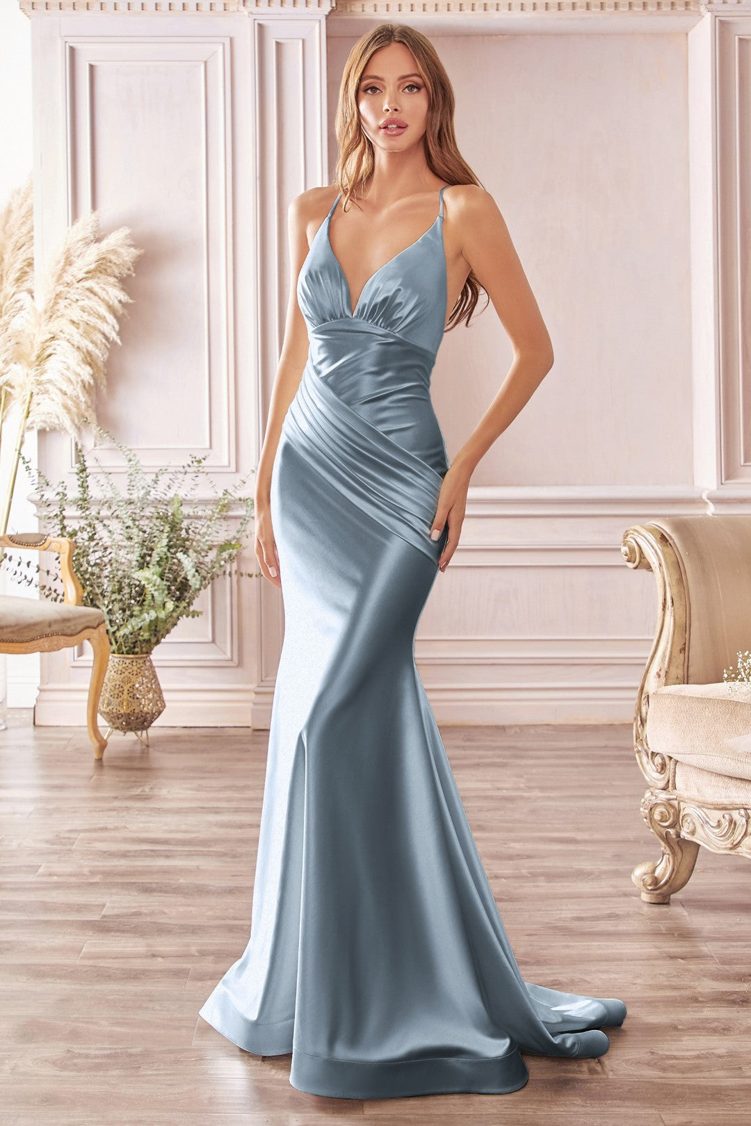IIF Mermaid Satin Prom Dresses Long with Slit Bridesmaid Dresses V Neck  Strapless Women's Formal Evening Gowns Custom Black IIF050 at Amazon  Women's Clothing store